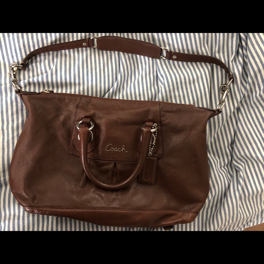 Brown leather Coach bag - Picture 2 of 4
